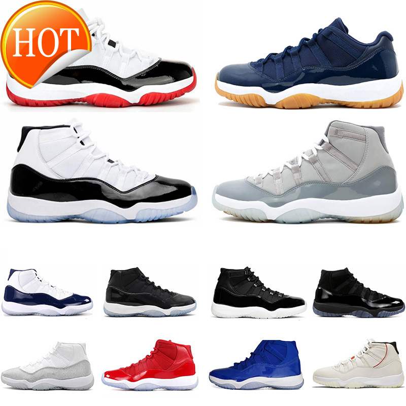 

Newest Cool grey 11 11s mens basketball Shoes 25th Anniversary low legend University blue white bred concord cap and gown men women sneakers