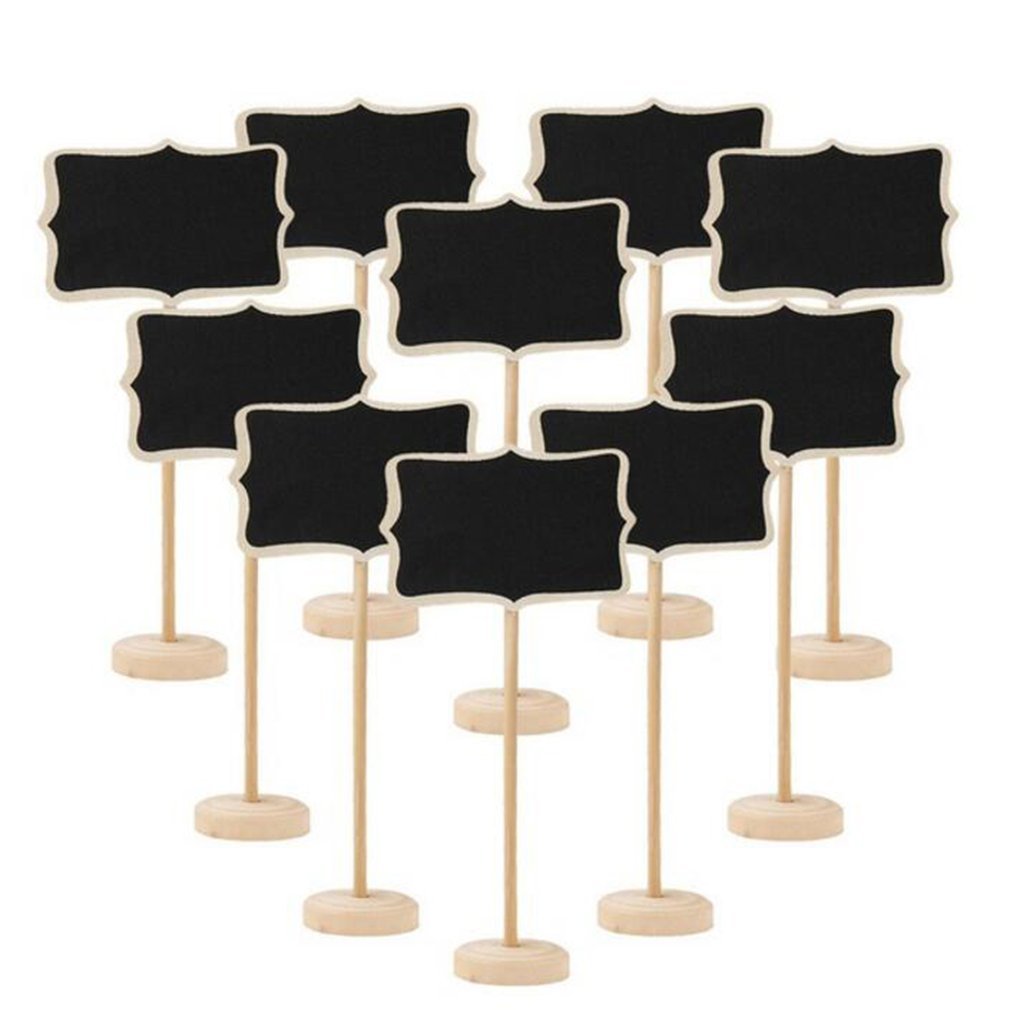 10Pcs Mini Wooden Table No Blackboard For Wedding Baby Birthday Massacre Discovered Birthday Party Centre Design-image-692387425