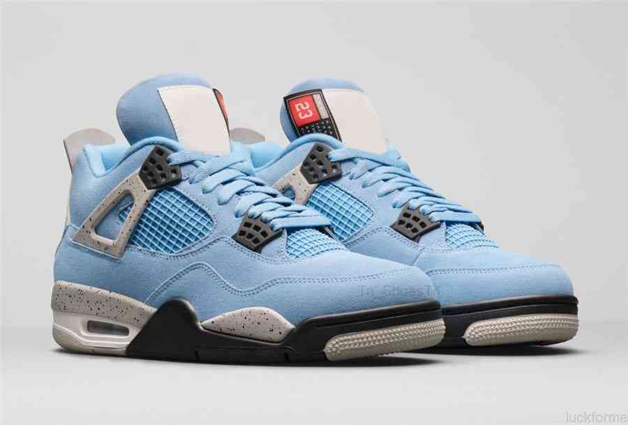 

Release Authentic 4 SE University Blue Tech Grey Athletic Shoes White Black 4S Suede Men CT8527-400 Sports Sneakers Original, Bubble wrap packaging