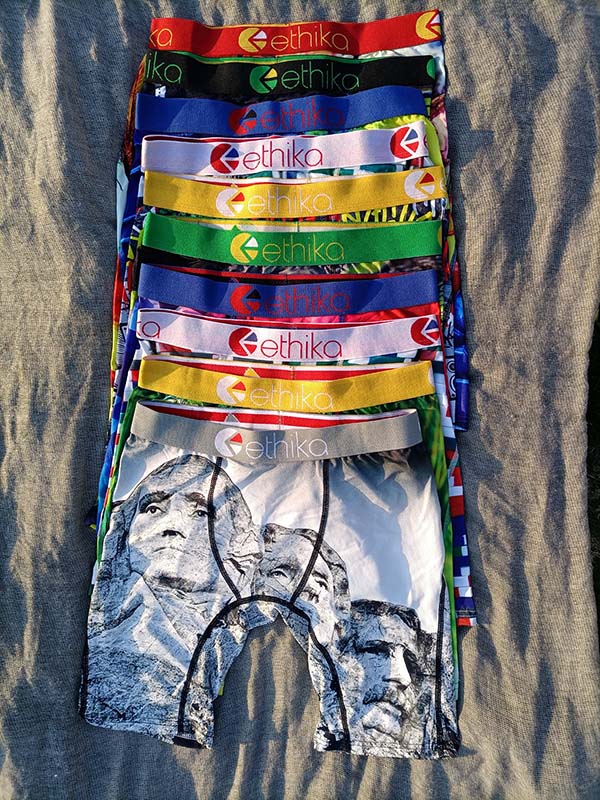 

New arrived Promotion!Random styles Ethika Men's boxer underwear sports hiphop rock excise underwear skateboard street quick dry 16 COLOR, White retail packa