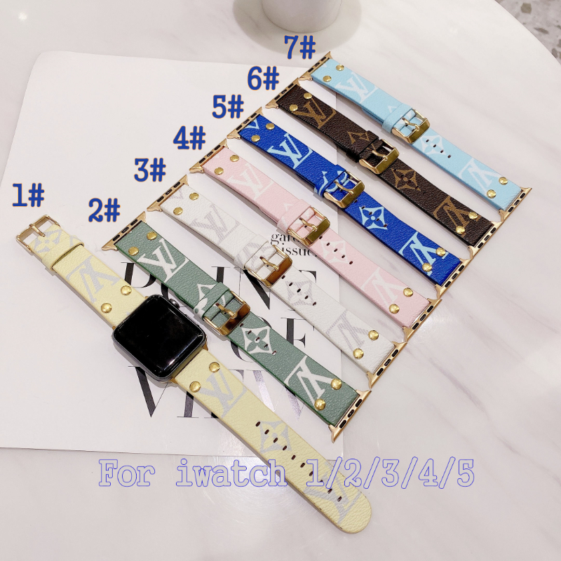 

Watch Straps Guard 42mm bands 38mm 40mm 44mm For Apple strap iwatch series 6 3 4 5 SE 7 Watchband leather Bracelet Gold Men Women Fashion Brown Luxury Christmas Present