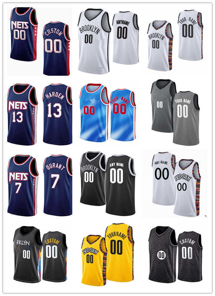 

75th Custom MEN Women Youth Men 7''DURANT James 13 Harden Kyrie 11''Irving Patty 8 Mills Brooklyn''Nets''Basketball Jersey, Color