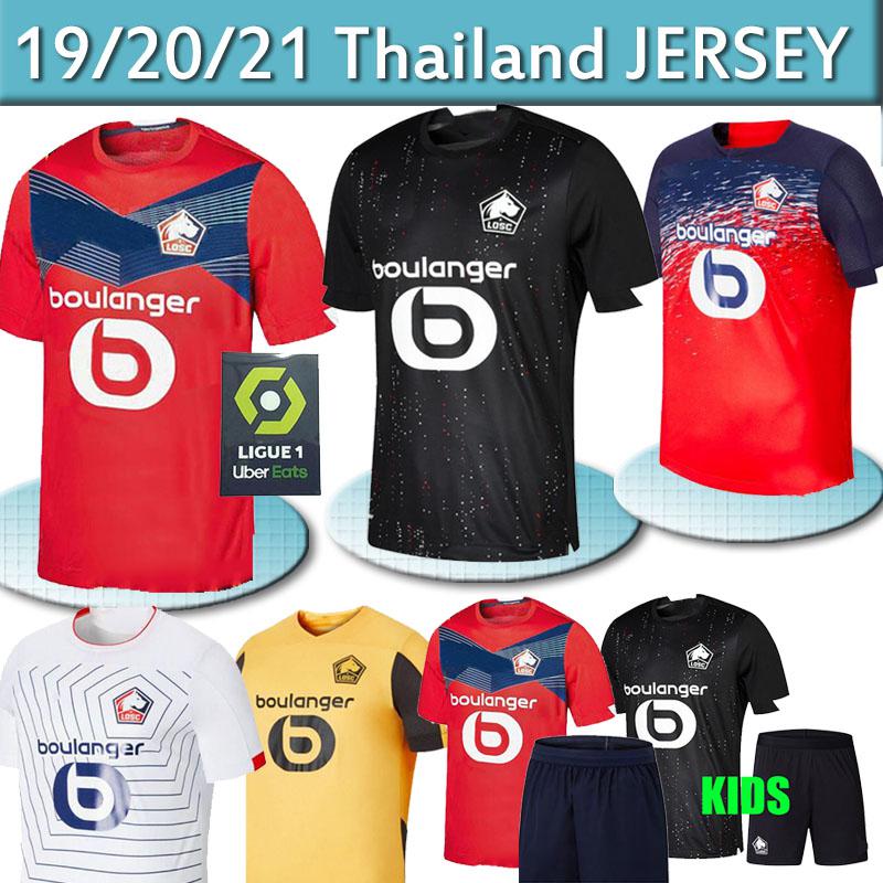 

20 21 LOSC Lille soccer jerseys REMY FONTE BAMBA YAZICI football shirt 2020 2021 Lille Olympique 75th JIKONE Men Kids Kit uniforms thailand, Black;yellow