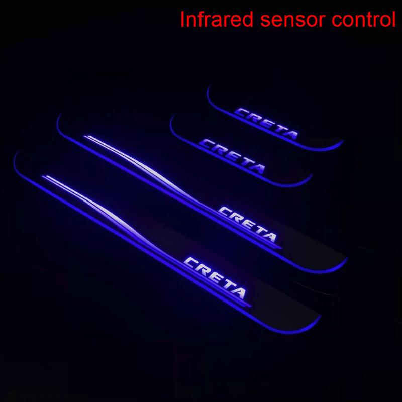

Infrared Sensor Control Led Door Sill Plate Strip Welcome Light Threshold Guard Protectors For Creta Interior&External Lights
