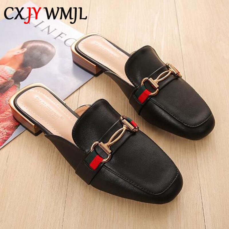 

Women's Baotou Slippers Summer Mules 2021 Fashion Ladies Black Slides Shoes Large Size 43
