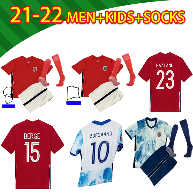 

21 22 Norway Soccer JerseyS 2021 2022 noruega Haaland Ödegaard Berge King camisetas de fútbol national team men+kids kit socks Football Uniforms thailand, Away suit nw0014