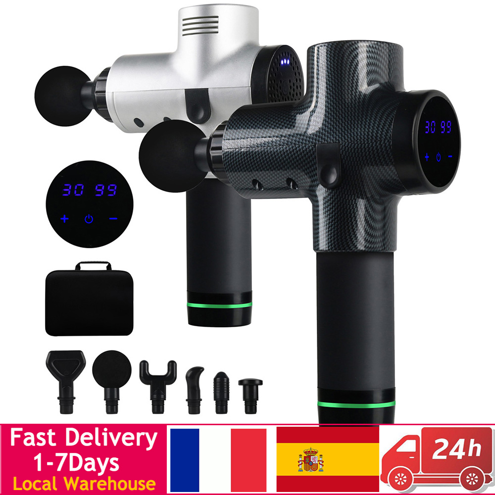 

Massage Fascial Gun Muscle Theragun Stimulator Deep Tissue Massager Device Body Relaxation Slimming Shaping acid Pain Relief