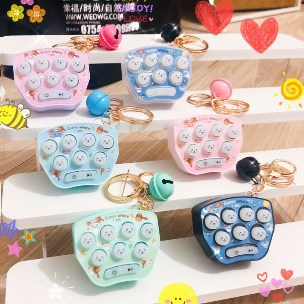 

Fidget Mini pocket Hamster Whack-a-Mole Decompression Toy Function Key Cute Cartoon Creative Game Gift Pendant for Kids