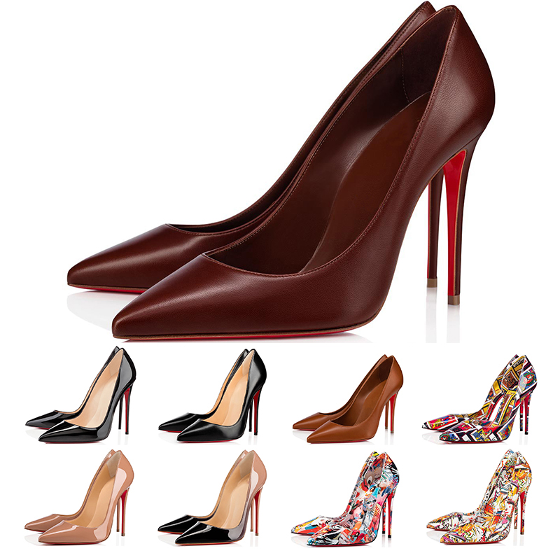 

designer high heels So Kate red bottoms womens Dress shoes Stiletto 8 10 12CM Genuine Leather Point Toe Pump loafers Rubber