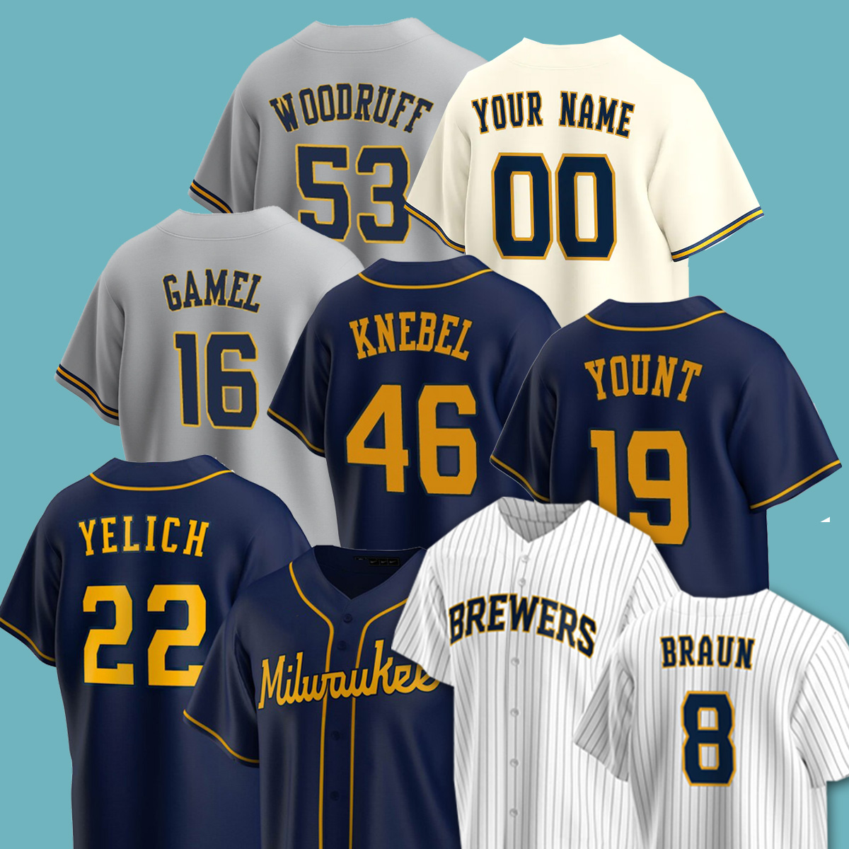 

22 Christian Yelich Baseball Jerseys 8 Ryan Braun Rowdy Tellez Rollie Fingers Travis Shaw Cy Young Award Lorenzo Cain Willy Adames Jackie Bradley Jr., Men(niang 9 ren)