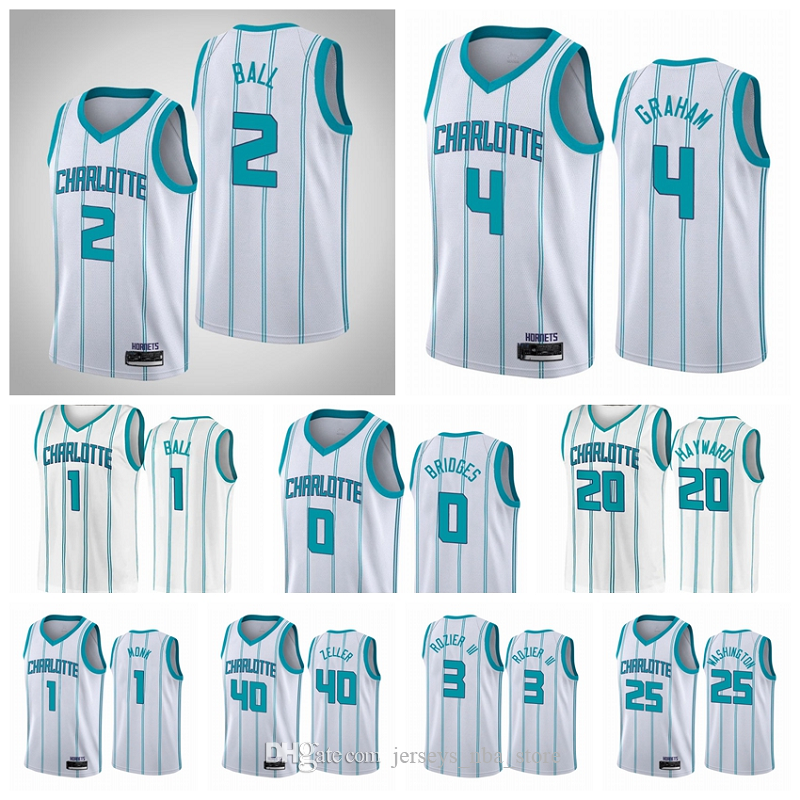 

Charlotte Hornets Men LaMelo Ball Gordon Hayward Devonte Graham Malik Monk 2020-21 White City Basketball Jersey New Uniform, Black;red