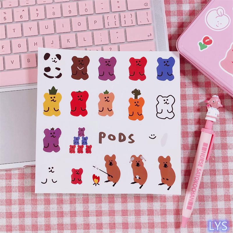 

Bear Sticker DIY Scrapbooking Journal Base Collage Mobile Computer Diary Happy Planner Gift Sealing Decoration Wrap
