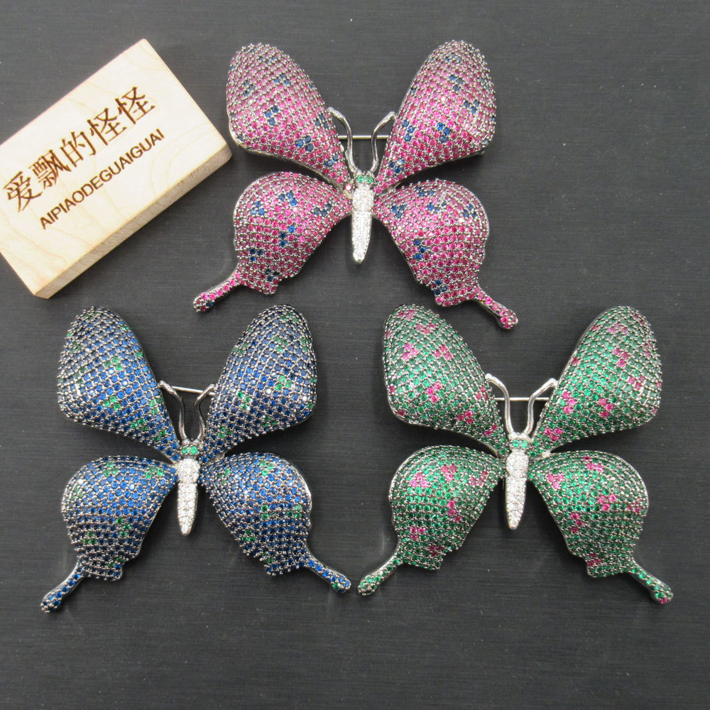 

APDGG Cubic Zirconia Crystal Butterfly Brooch Women Jewelry Pin Birthday Gift