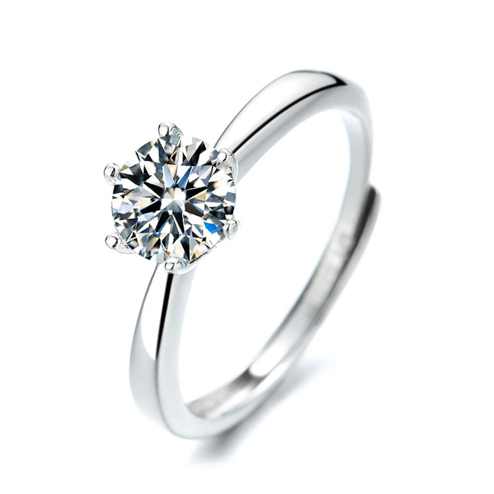 

6.5/8.2mm Real Moissanite stone Wedding Ring For Women Top Quality 18K White Gold Color 100% 925 Sterling Silver Jewelry