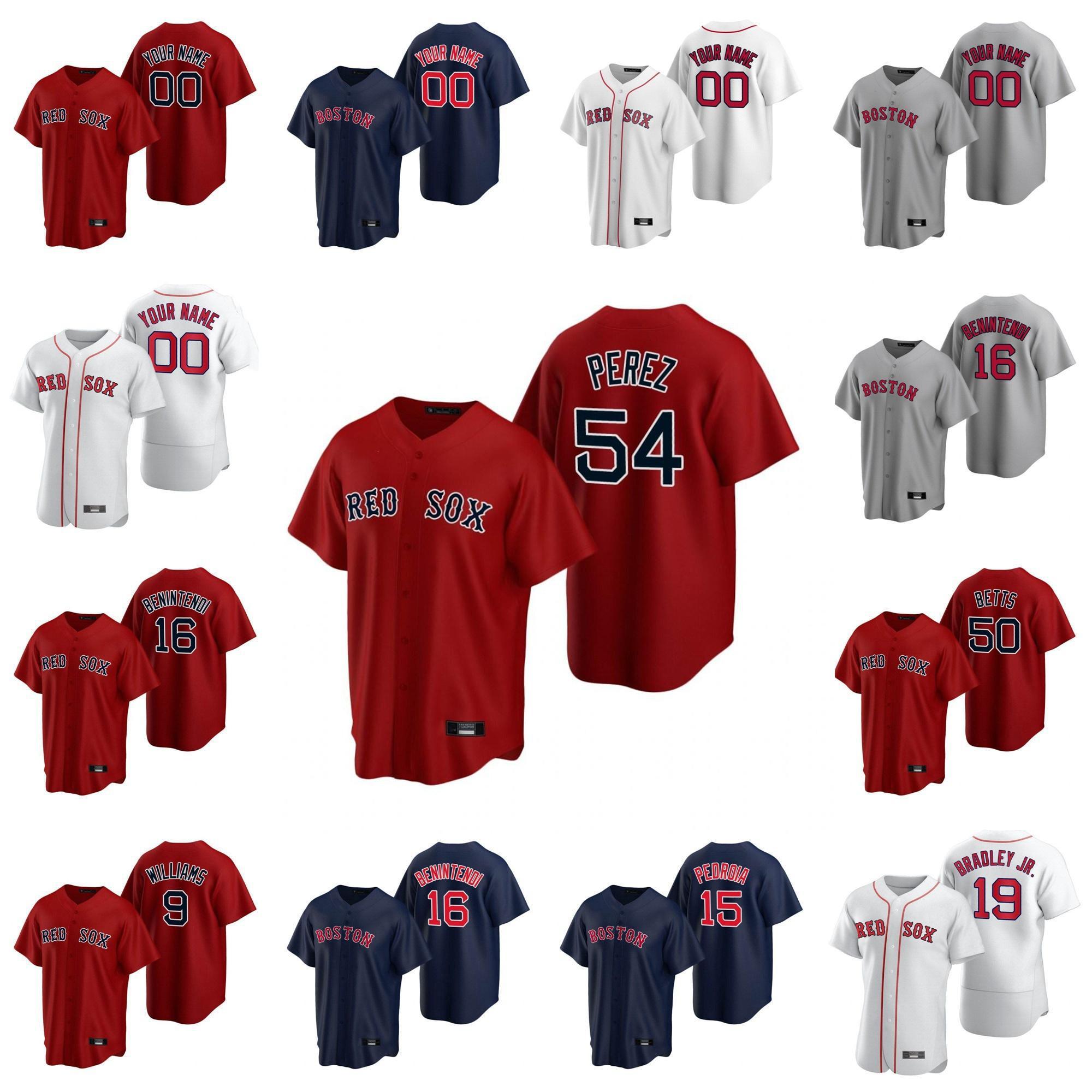 

Custom 2021 Red Sox Mookie Betts Jersey Ted Williams Andrew Benintendi David Ortiz JD Martinez Wade Boggs Chris Sale Pedroia Morela Baseball, Blue;black