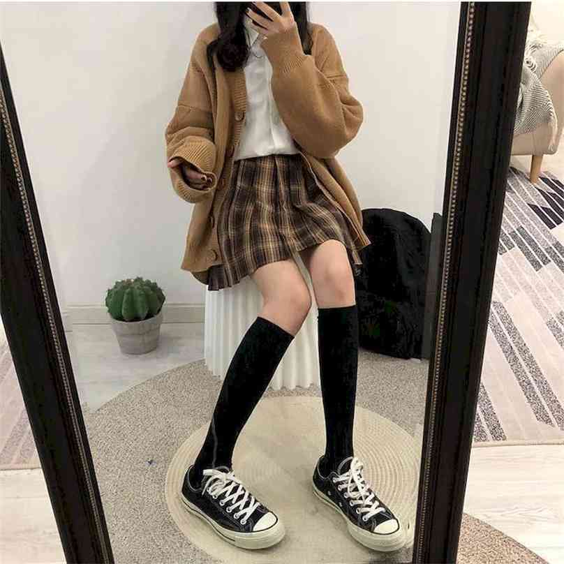 

Spring And Autumn Japanese Preppy Style Pleated Skirt Female Student Plaid High Waist Harajuku JK Women Skirts Korean 210629