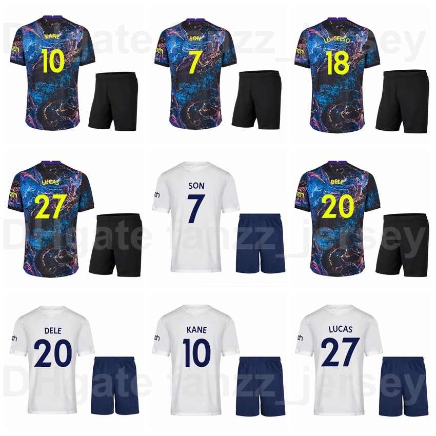 

2021-22 Soccer 27 Lucas Moura Jersey Set 10 Harry Kane 7 Son Heung-Min 28 Tanguy Ndombele 20 Dele Alli 17 Moussa Sissoko 3 Sergio Reguilon Club Football Shirt Kits ReCi, White