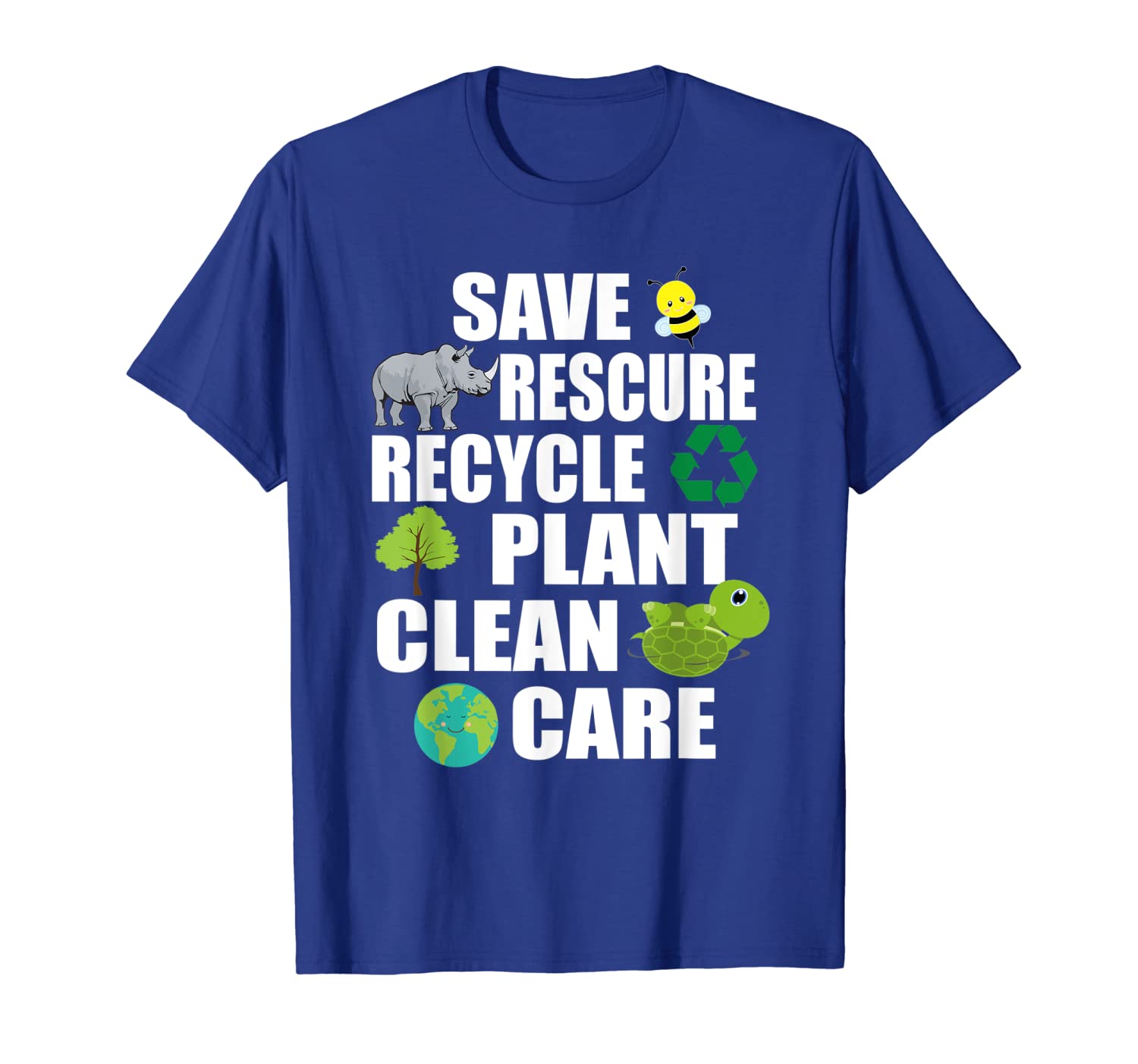 

Save Bees Rescue Animals Recycle Plastic Tshirt Earth Day, White;black