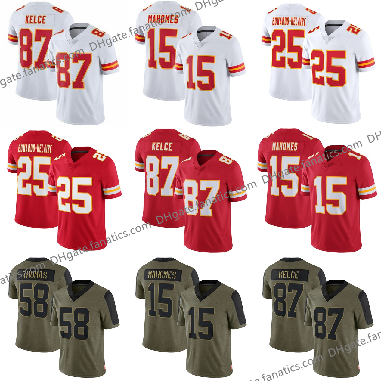 

Custom Patrick Mahomes Travis Kelce Football Limited Tyreek Hill Tyrann Mathieu Chris Jones Edwards-Helaire Mecole Hardman Derrick Thomas Jerseys Stitched, Mens as photo