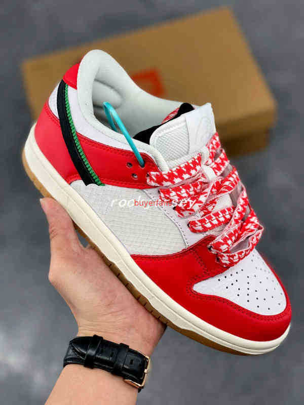 

Shoes Frame Skate x SB Dunks Low Running Habibi White Red Unisex Sports Sneakers Designated pre-sale CT2550-600