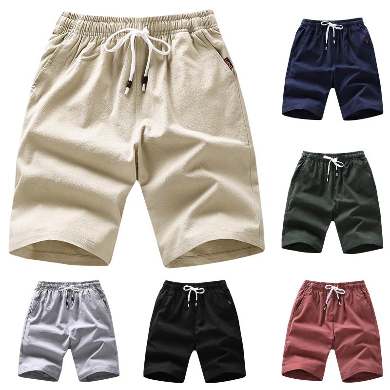 

Men's Shorts Men Short Sweatpants Cotton Jogger Casual 2021 Summer Elastic Waist Beach Clothing Pants, U106-1