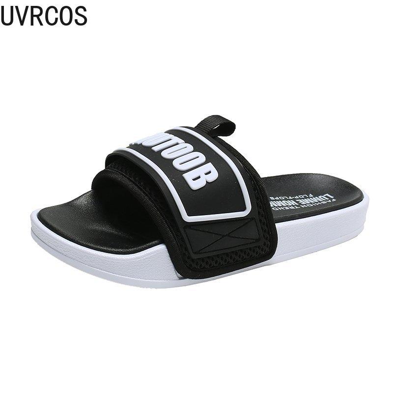 

Ladies Slippers Casual Fashion Vamp Letter Applique Modification Trend All-match Outdoor Open Toe Platform, Black