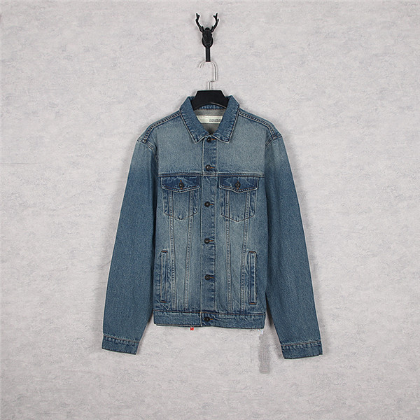 

22SS Newest Arrival Mens Jacket Winter Fashion Tide Men Women Denim Off Stripe Jackets Coat High-Quality High Street Sale Euro Version S-XL, Light blue