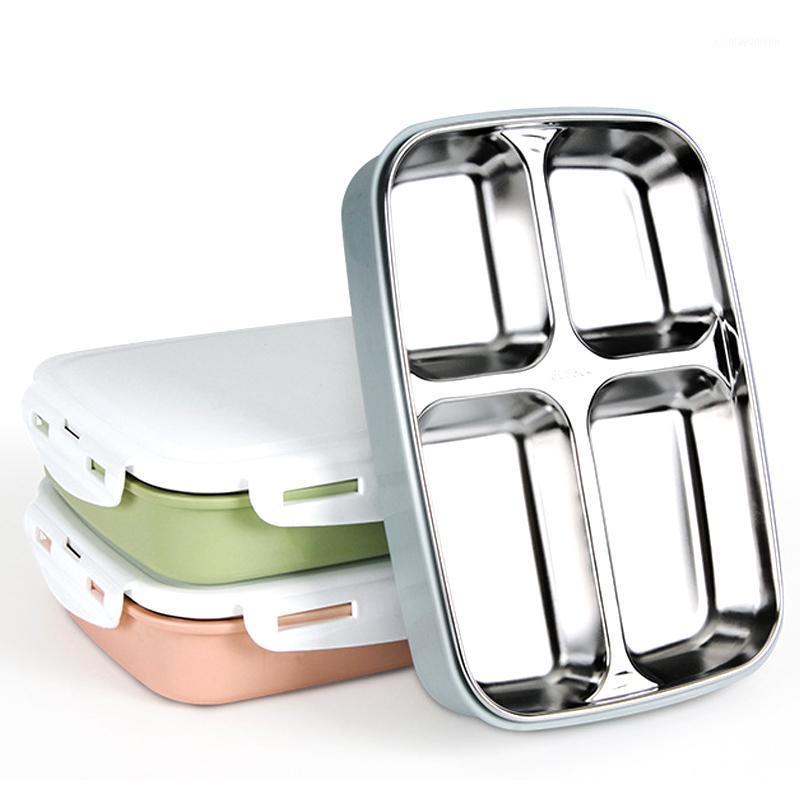 

Dinnerware Sets Bento Boxes Stainless Steel Lunch Box Leak Proof Japanese Container Thermal Lunchbox Adult Children 4 Grid