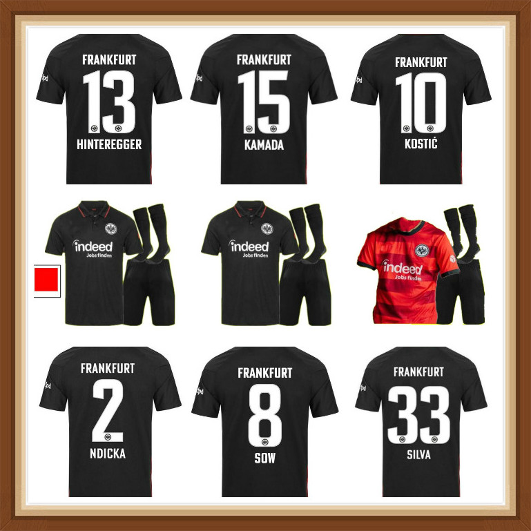 

21 22 Eintracht Frankfurt soccer jersey 2021 2022 Die Adler SOW SILVA KOSTIC JOVIC Adult and kids HASEBE KAMADA HINTEREGGER maillot de foot shirt, Black