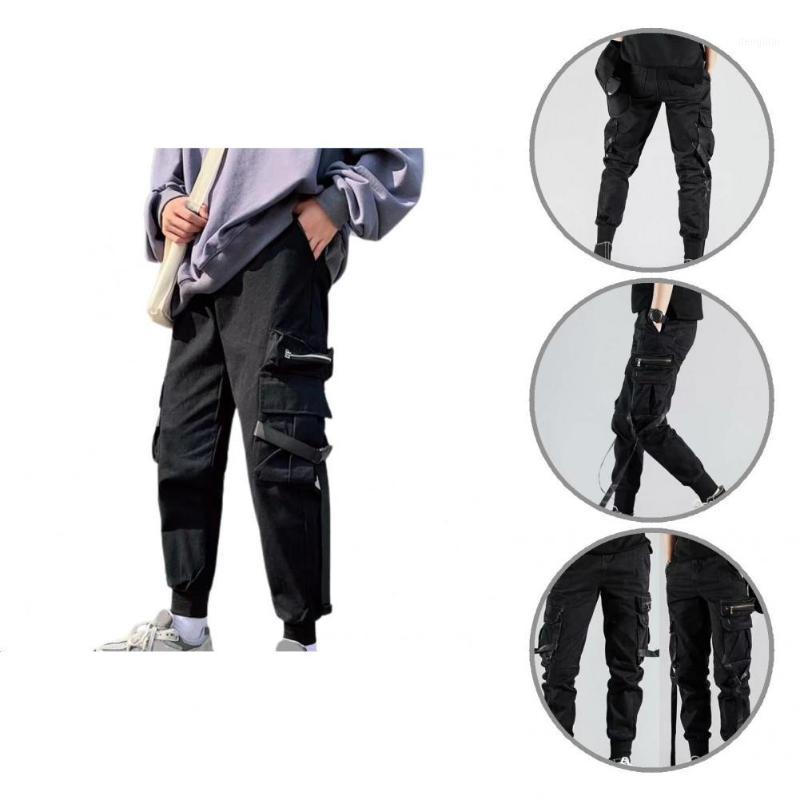 

Men's Pants Stylish Men Trousers Breathable Young Hip-hop Style Autumn Cargo, Black