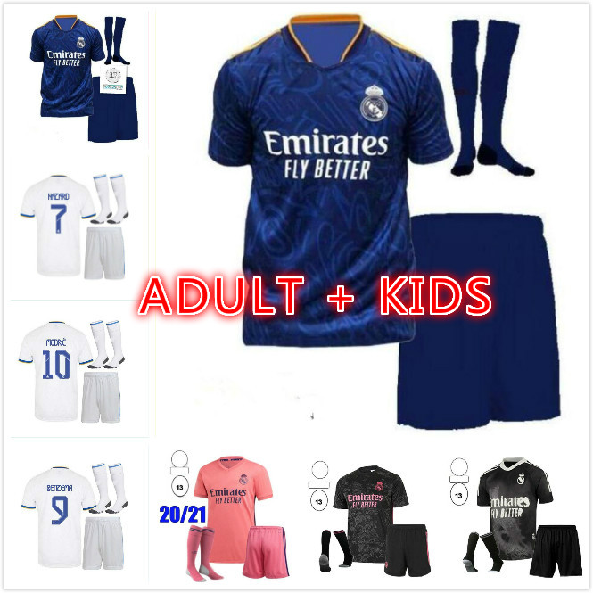 

20 21 22 Real Madrid Soccer Jersey HAZARD home away adult kids kit ASENSIO ISCO MARCELO 2021 2022 man Football shirt uniforms