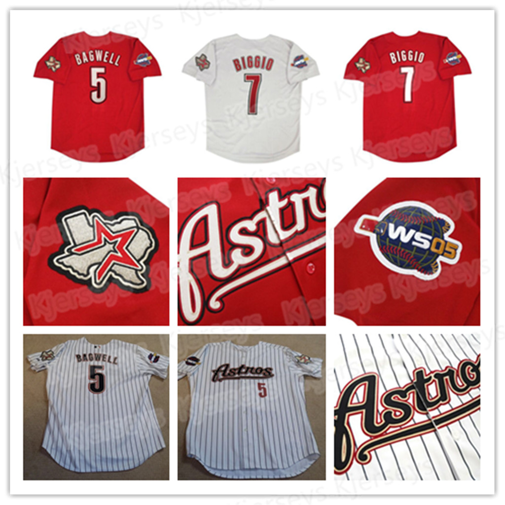 

Vintage 2005 Houston Baseball Jersey "Astros" 7 Craig Biggio Jeff Bagwell 5 Roger Clemens Lance Berkman Roy Oswalt Hunter Pence Kent, As