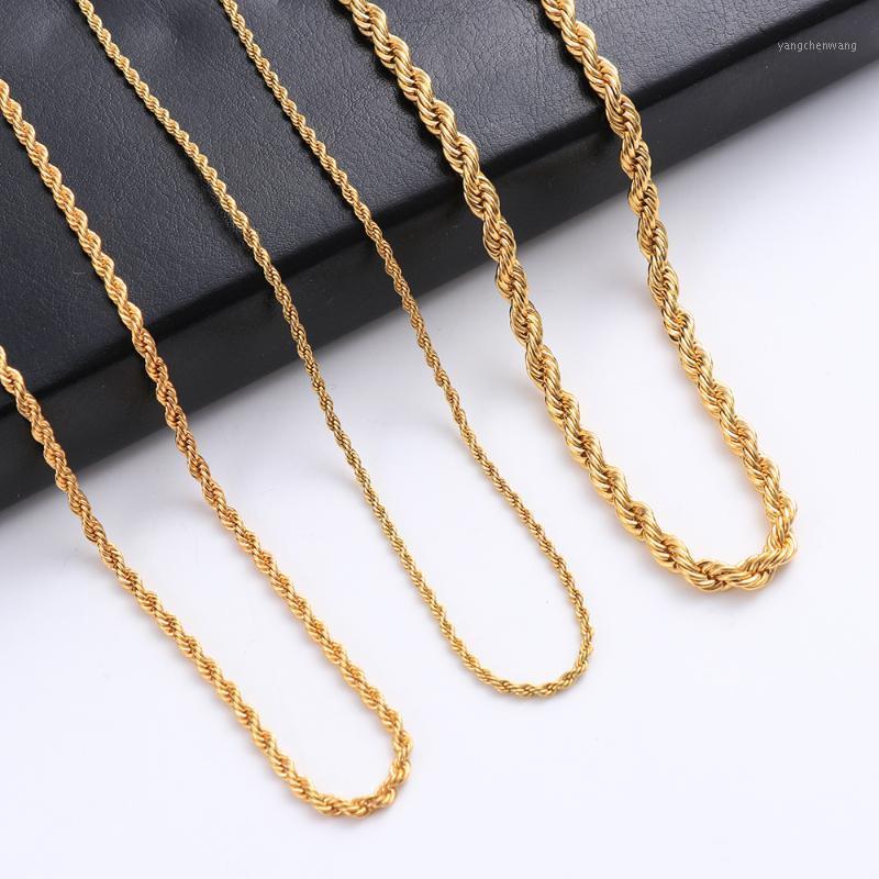 

1Pc Gold Color Twisted Rope Chain Necklaces Chunky Wide Thin Chains For Women Minimalist Necklace Jewelry Dropship