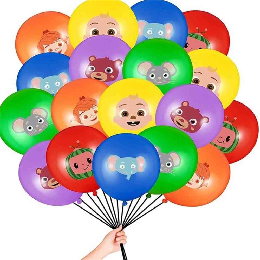 

Cocomelon JJ Melon Theme Decorations Balloon Cartoon Baby Family Decorative Latex Balloon Sets Birthday Party Ornament Accessories G31803, Blue