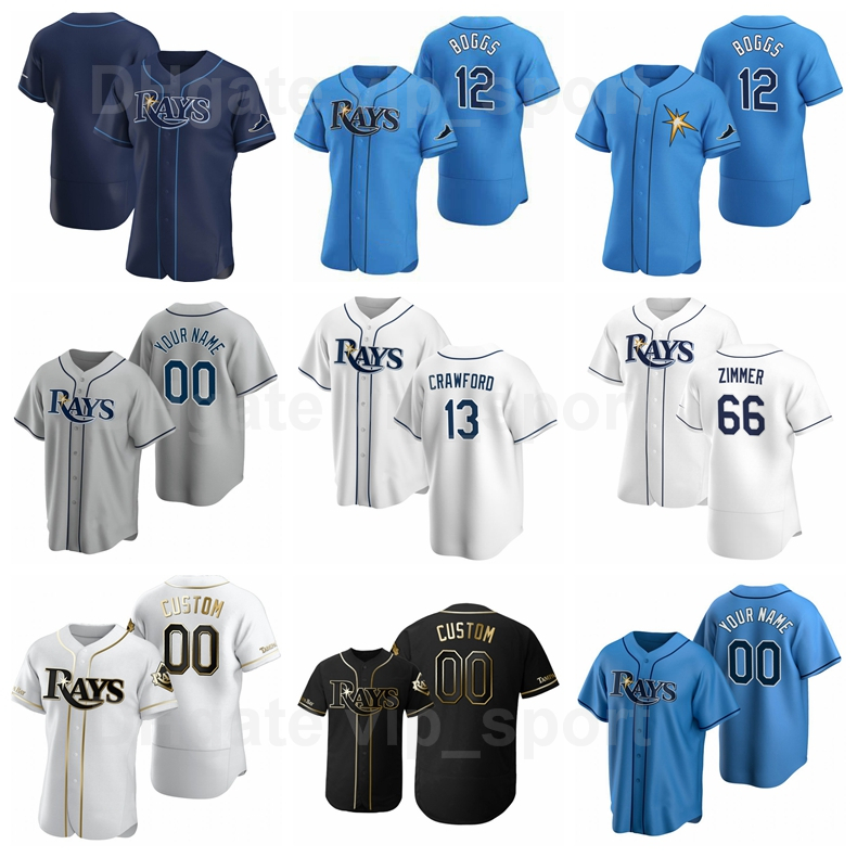 

66 Don Zimmer Jersey Baseball 13 Carl Crawford 3 Evan Longoria 19 Aubrey Huff 29 Fred McGriff 12 Wade Boggs Team Cooperstown Flexbase, Blue;black