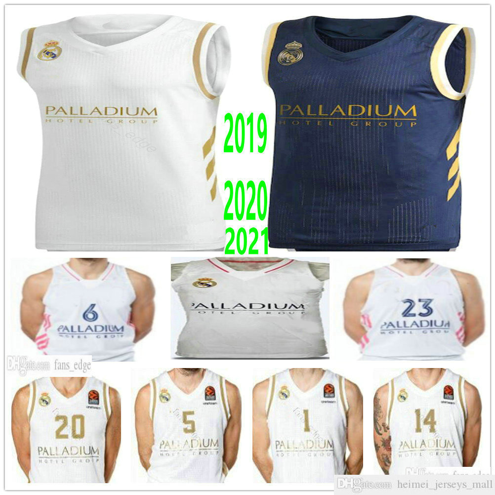 

Custom Printed Real Madrid Basketball Jerseys 23 Sergio Llull 5 Rudy Fernandez 1 Fabien Causeur 7 Facundo Campazzo 8 Nicolas Laprovittola 7 Luka Doncic, White