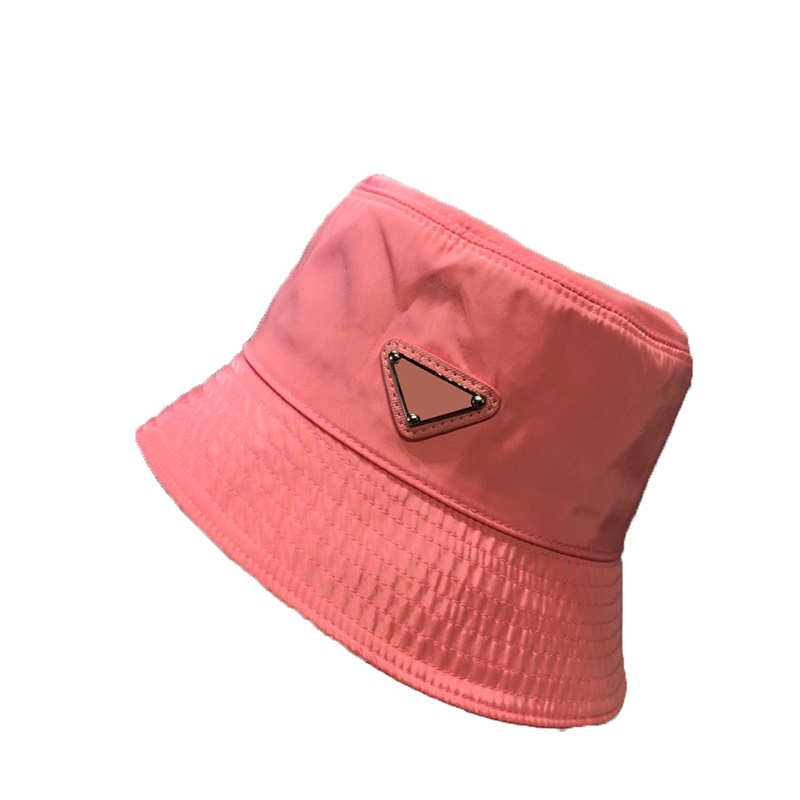 

Stylish Metal Triangle Designer Hat Letter Sports Sun Cap Men Women Fisherman Hats Couple Outdoor Travel Caps With Tags, Pink