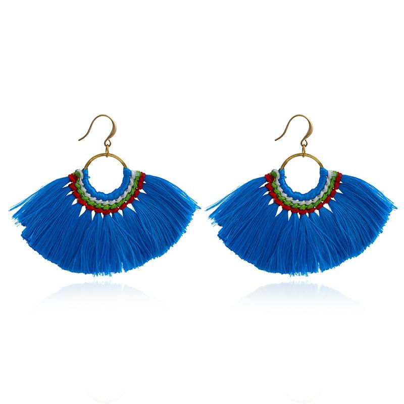 

Dangle & Chandelier 8 Color Fiber Long Tassel Earrings Fashion Jewelry Bohemian Style Ladies 2021