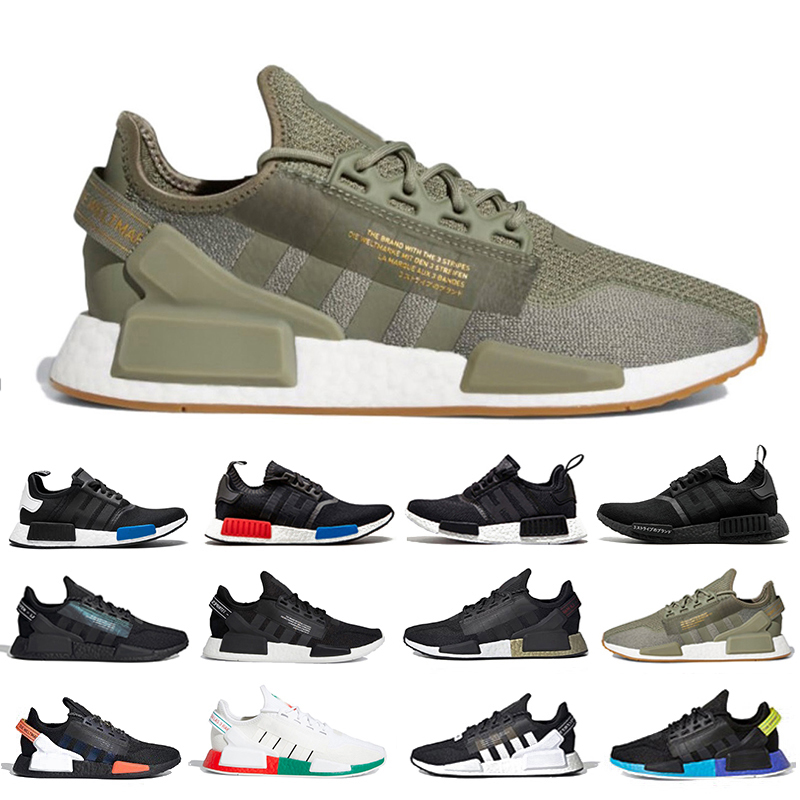 

NMD R1 V2 mens running shoes White Speckled Triple Black Red and Blue Paris Munich Mexico City Japanese White Olive Green women trainers metallic gold sports sneakers, Item#33
