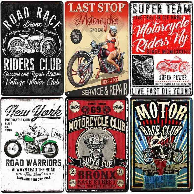 

Service Repair Retro Metal Sign Vintage Motor Tin Plaque Garage Motorcycle Decor Rider Club Wall Poster New York Plate N398