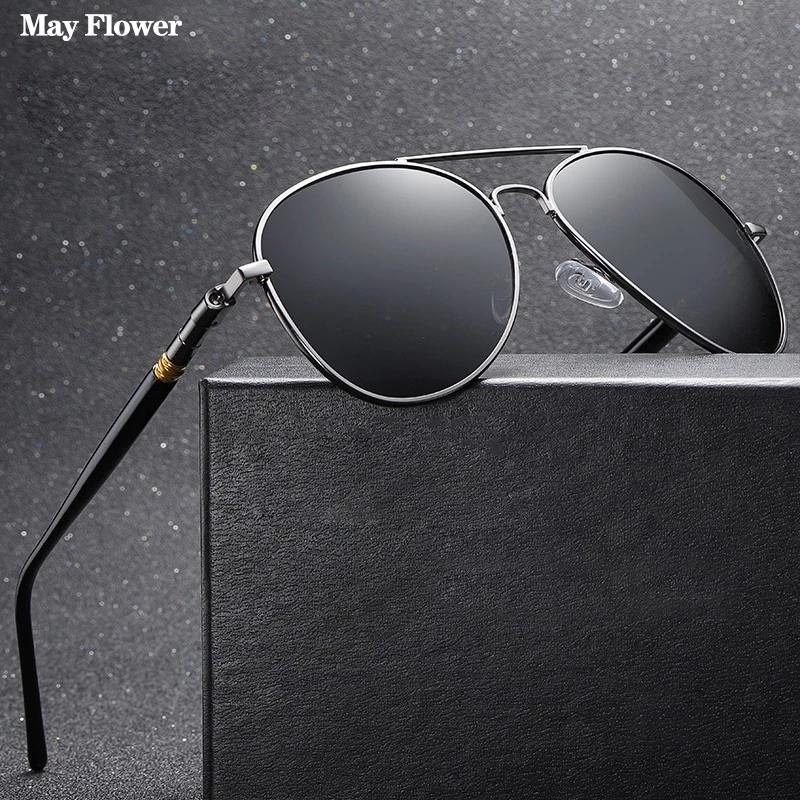 

Sunglasses May Flower Retro Men's Polarized Mee Driving Pilot Vintage Sun Glasses Brand Designer Male Black UV400