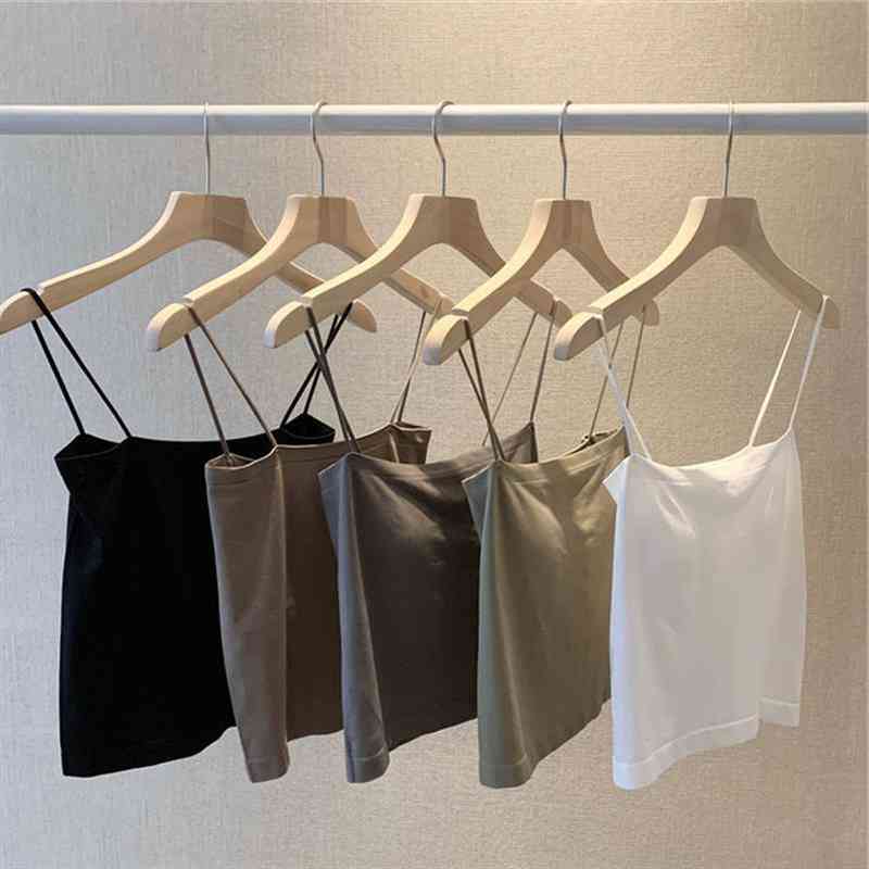 

tube america slim vest women camis crop camisoles on thin straps fashion seamless tanks underwear for, White