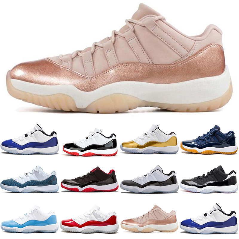 

new fashion original 11s basketball shoes low 11 men Bred Concord Infrared University Varsity Red Rose Gold white blue Closing Ceremony Navy gum Snakeskin sneaker, White bred