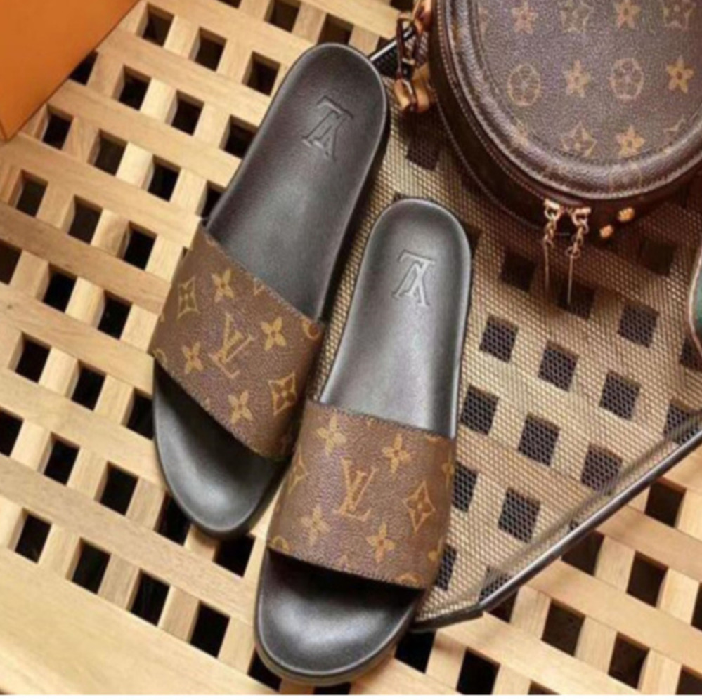 

Men Women Sandals Shoes Summer Fashion Flat Sandals Slipper Flip Flop qw71 nn LV LOUIS 1 VITTON Ysl mm, Black