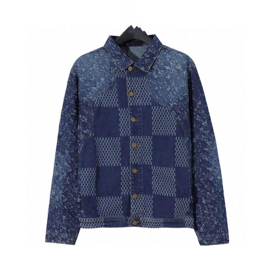 

Designer brand men and womens denim jacket mens flower printing t shirts printed blue dark jacquard clothes long sleeve letters Splicing 21SS coats, Customize