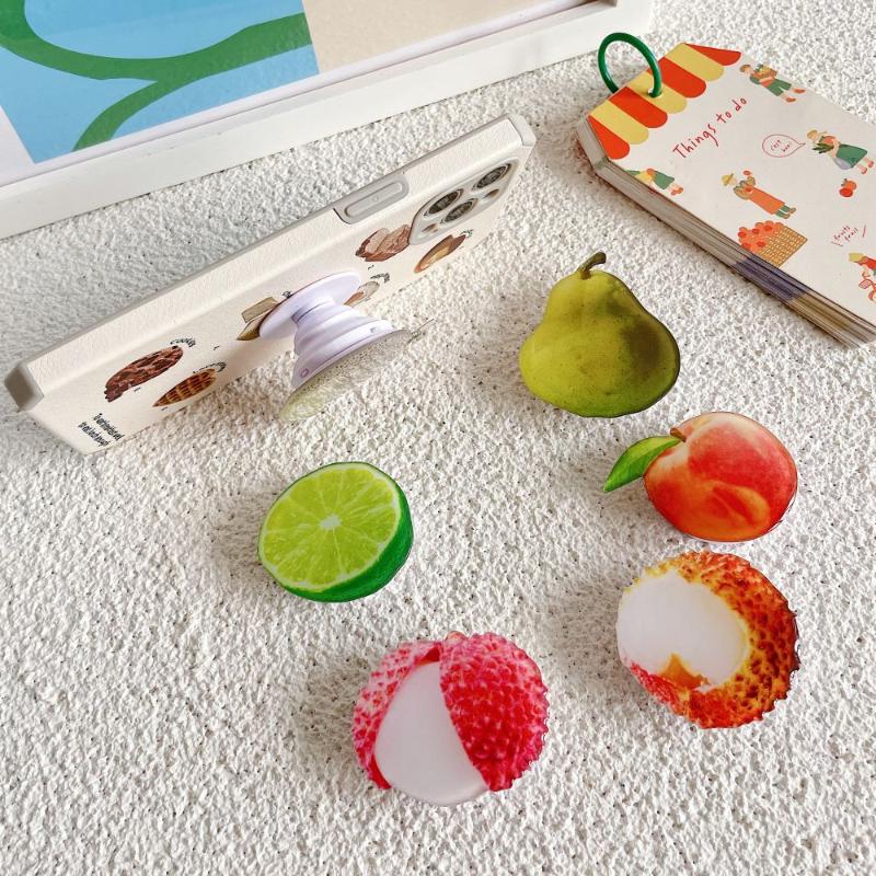 Cell Phone Mounts & Holders Heterosexual Fruit Mobile Stand Cute And Interesting Lazy Lychee Lemon Peach Pear Desktop-image-726041753