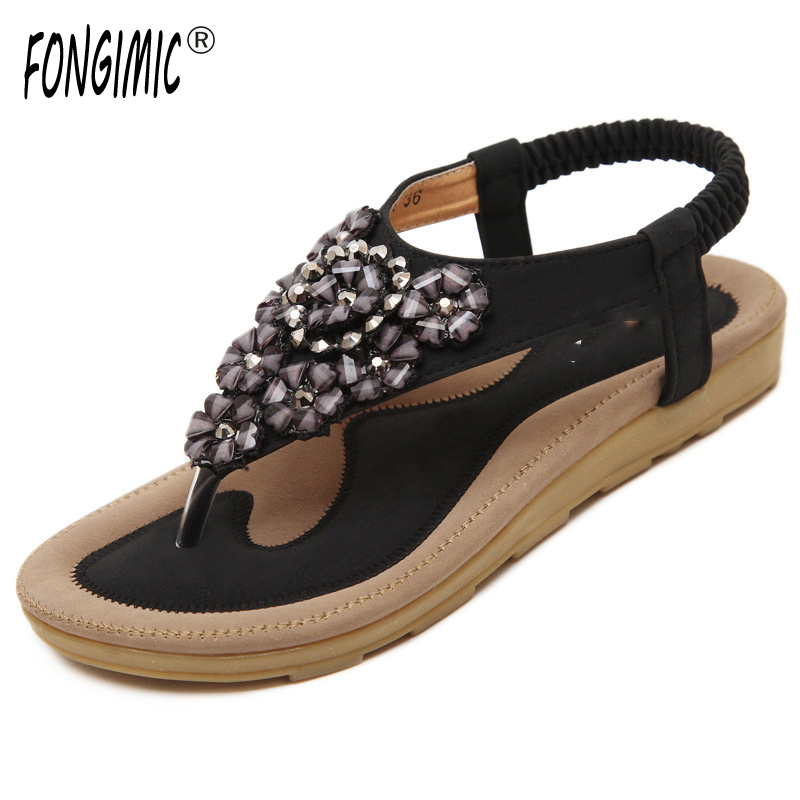 

Fongimic Summer Women Flat Sho Comfortable Casual All-match Beach Sandals High Quality Girl Flowers Elastic Band, Pink