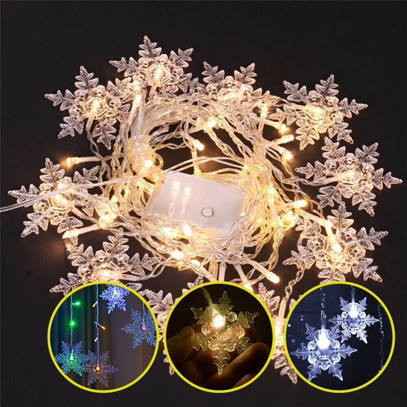 

Party Decoration LED String Lights Snowflakes Flashing Waterproof Curtain Outdoor Holiday Connectable Wave Fairy Light