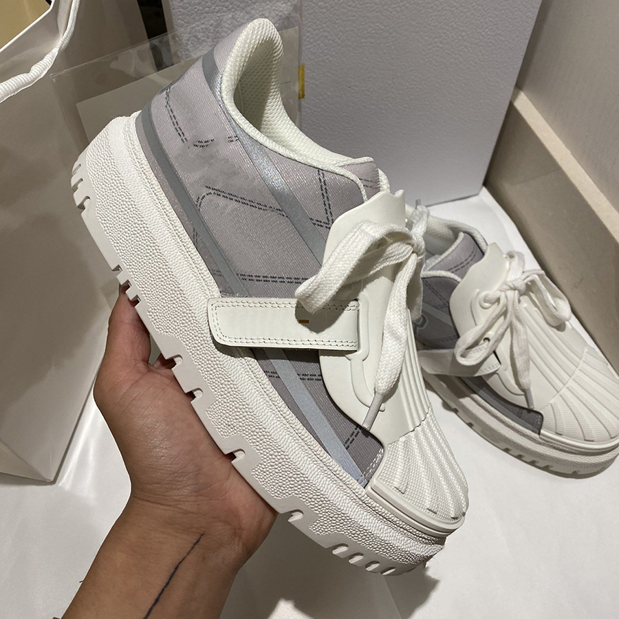 

Fashion high quality shoe Top Quality real leather Handmade Multicolor Gradient Technical sneakers women famous shoes Trainers dq01 04, #12