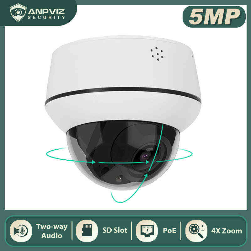 

Anpviz POE PTZ IP Dome Camera 5MP Outdoor 4X Optical Zoom Security Cam Two-Way Audio IP66 IR 30m H.265 H0901